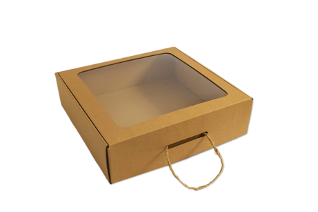 Jednodílná dárková krabice s průhledným víkem
