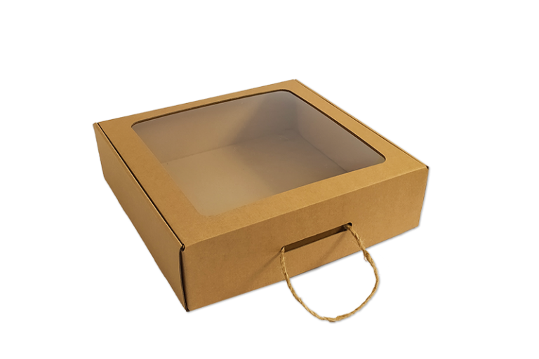 Jednodílná dárková krabice s průhledným víkem