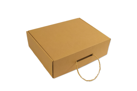 Dárková hnědá papírová krabice s uchem